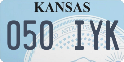 KS license plate 050IYK