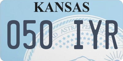 KS license plate 050IYR