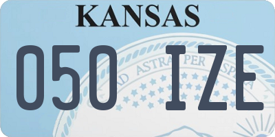 KS license plate 050IZE