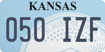 KS license plate 050IZF