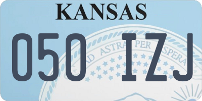 KS license plate 050IZJ