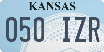 KS license plate 050IZR