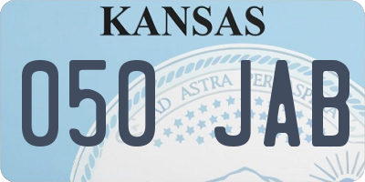 KS license plate 050JAB