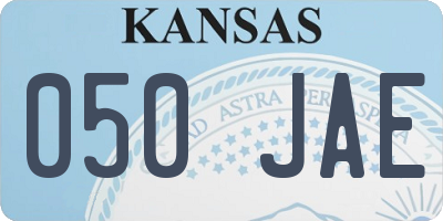 KS license plate 050JAE