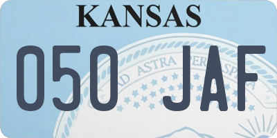 KS license plate 050JAF
