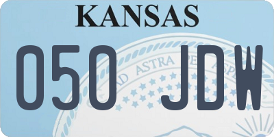 KS license plate 050JDW