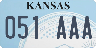 KS license plate 051AAA