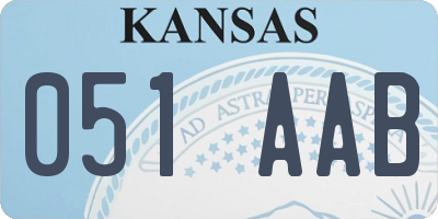 KS license plate 051AAB