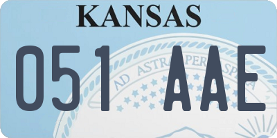 KS license plate 051AAE