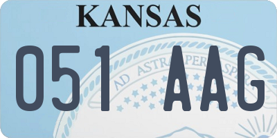 KS license plate 051AAG