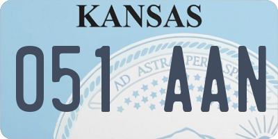 KS license plate 051AAN