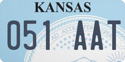 KS license plate 051AAT