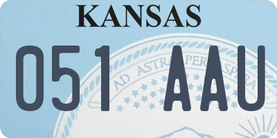 KS license plate 051AAU