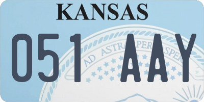 KS license plate 051AAY