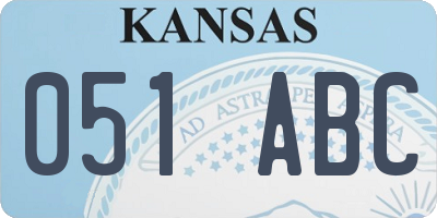 KS license plate 051ABC