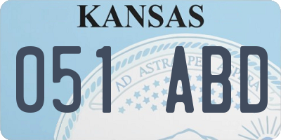 KS license plate 051ABD