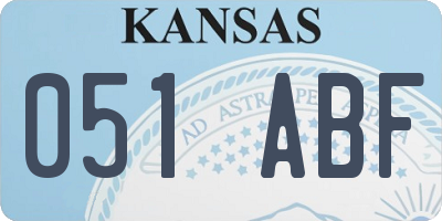 KS license plate 051ABF