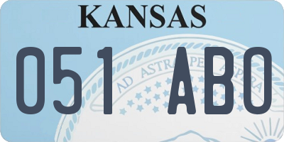 KS license plate 051ABO