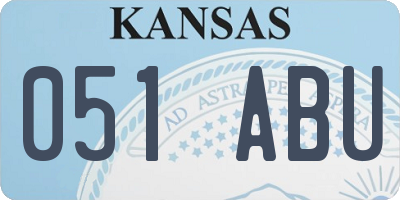 KS license plate 051ABU