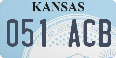 KS license plate 051ACB