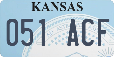KS license plate 051ACF