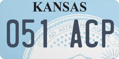 KS license plate 051ACP