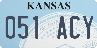 KS license plate 051ACY