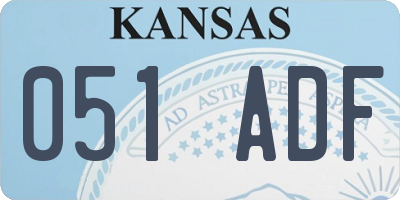 KS license plate 051ADF