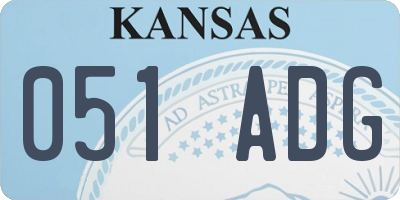 KS license plate 051ADG