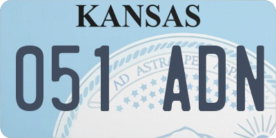 KS license plate 051ADN