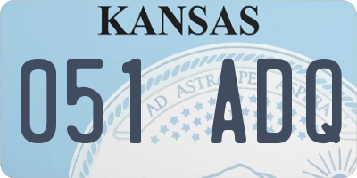 KS license plate 051ADQ