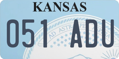 KS license plate 051ADU