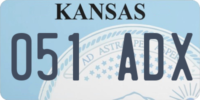 KS license plate 051ADX