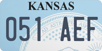 KS license plate 051AEF