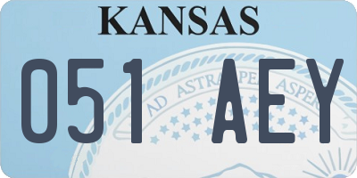 KS license plate 051AEY