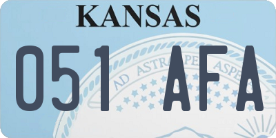 KS license plate 051AFA