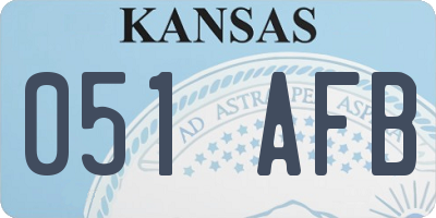 KS license plate 051AFB