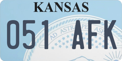 KS license plate 051AFK