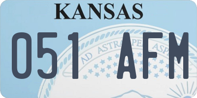 KS license plate 051AFM