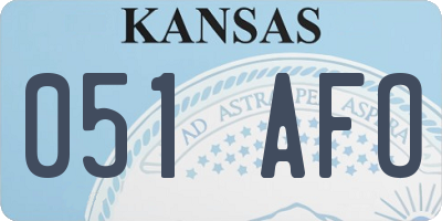 KS license plate 051AFO