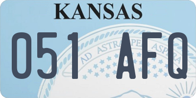 KS license plate 051AFQ