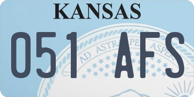 KS license plate 051AFS