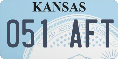 KS license plate 051AFT