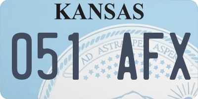 KS license plate 051AFX