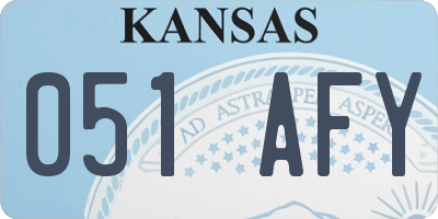 KS license plate 051AFY