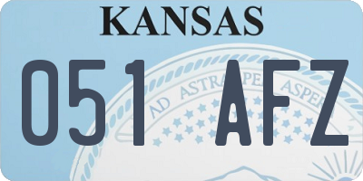 KS license plate 051AFZ