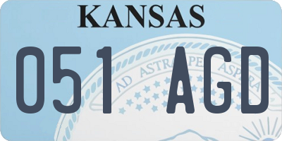 KS license plate 051AGD