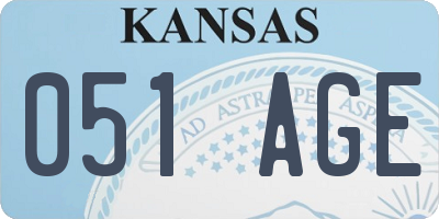 KS license plate 051AGE