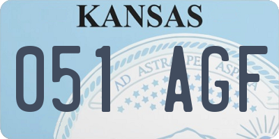 KS license plate 051AGF