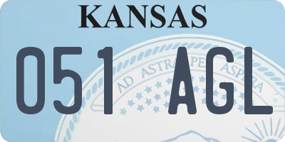 KS license plate 051AGL